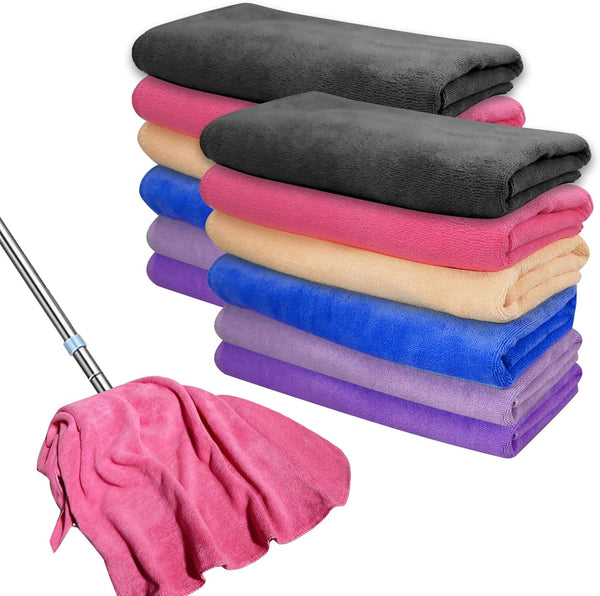 12 Pcs Extra Large Microfiber Cleaning Cloth, 30 x 20 Inch, Reusable Thick Towels for Home Office Window Cars