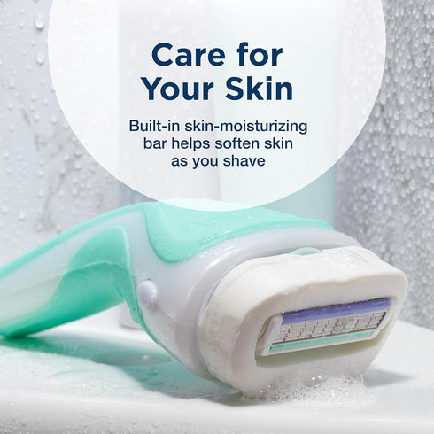Schick Intuition Razors for Women with Sensitive Skin, 1 Razor & 2 Intuition Razor Blades Refill with Organic Aloe