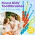 Kids Toothbrush 6 Pack - Soft Contoured Bristles, Child Sized Brush Heads (3-10 Year Old), Suction Cup