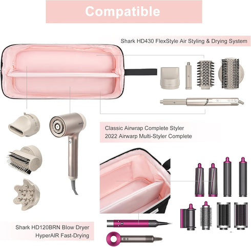 Leudes Hair Tools Travel Bag for Shark Flexstyle, Portable Carrying Case for Hair Air Wrap Dryer, Waterproof Dustproof
