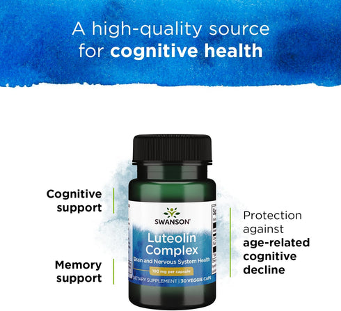 Swanson Luteolin Complex w/Rutin, Brain Support Supplement, 30 Veggie Capsules