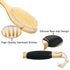 OWIIZI Wooden Curved Bath Brush with Long Handle - Antiskid Shower Brush for Exfoliating, Natural Bristle