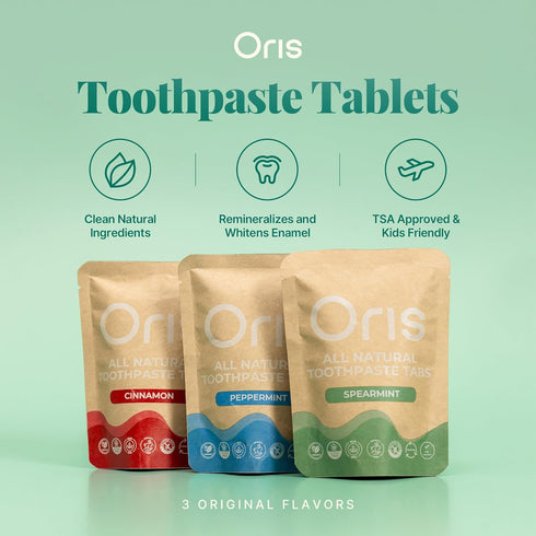 Oris Health 62ct Oris Natural Toothpaste Tablets - Hydroxyapatite Toothpaste Tablets for Enamel Remineralization