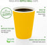 Restaurantware 4 Ounce Paper Coffee Cups, 25 Disposable Ripple Wall Cups, Leakproof, Yellow Paper Hot Cups
