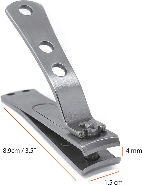 KOHM Curved Nail Clippers with Nail File - Heavy Duty Stainless Steel Toe Nail Nippers for Men, Women, Seniors