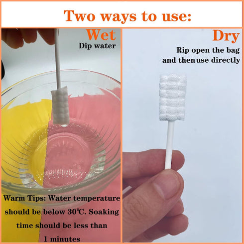 100 Pcs Baby Disposable Gauze Toothbrush, Baby Tongue Cleaner Newborn, Infant Mouth Oral Care Cleaning Swabs for 0-36