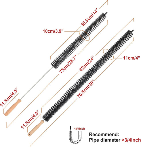 Dryer Cleaner Vent Brush - Flexible 70cm or 75cm Long Dryer Vent & Refrigerator Coil Cleaning Brush (Short Brush)