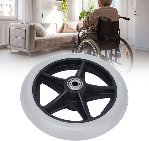6 Inch Aramox Solid Wheel Replacement for Rollator Walker Wheelchair Medical Mobility Equipment with PU Material