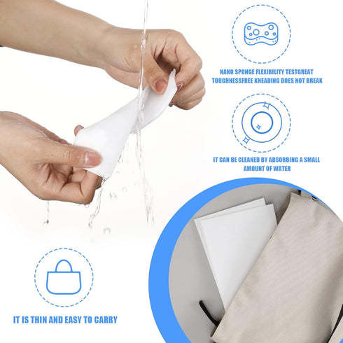 100 Pack Eraser Sheets, Disposable Thin Cleaning Sponges, Magic Melamine Foam Pads