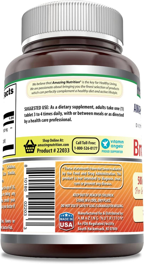 Amazing Formulas Bromelain 500 Mg Tablets Supplement | Non-GMO | Gluten Free | Made in USA (120 Count | 3 Pack)