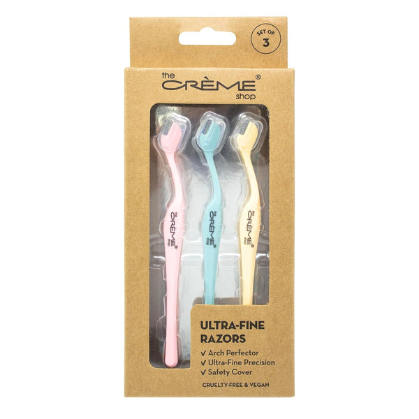 The Crème Shop Ultra Fine Razors - Dermaplaning Tool for Face, Face Razors for Women (Pack of 3)