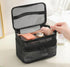 Tosnail Set of 3 Mesh Zipper Bags with Handle, Black Travel Toiletry Bag, Portable Organizer for Makeup & Skincare