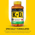 K2 D3, 300,Day 100 (Pack 3) MASON NATURAL Vitamin + Supply, with Calcium for Normal Bone and Muscle Support, Tablets