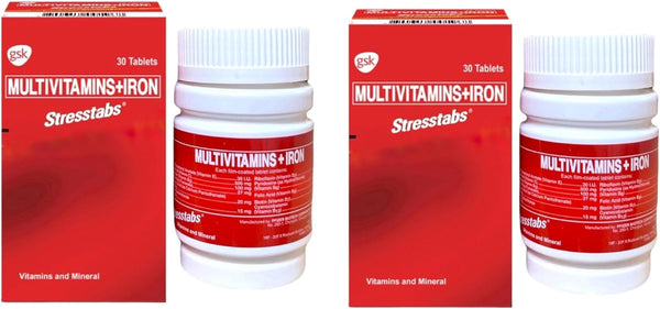 Stresstabs Multivitamins + Iron, 2 Pack, 30 Tablets