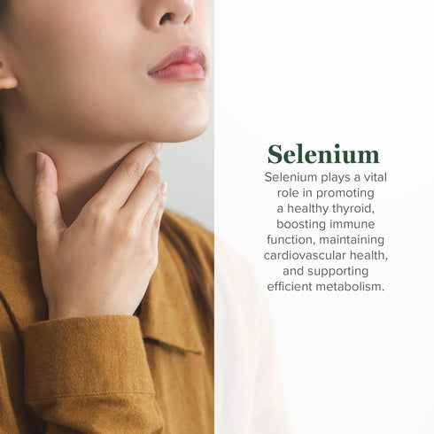 Global Healing Selenium 200mcg, Selenium Supplement with Organic Ingredients, Antioxidants for Thyroid Support and Immune Health, Non-GMO & Gluten-Free, Selenium 200 mcg for Men & Women (60 Capsules)