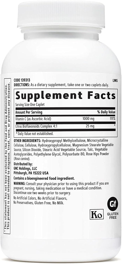 GNC Vitamin C 1000mg, Caplets, 90 ea