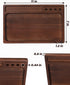 Black Walnut Rolling Tray 11"x7" with Cleaning Brush and Scoop Card, Accessories for Rolling Papers and Grinders