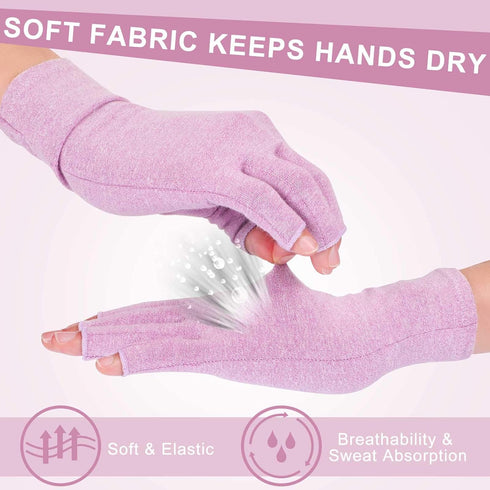 3 Pairs Compression Craft Arthritis Gloves, Fingerless Pressure Relief for Quilting, Sewing, and Household Duties