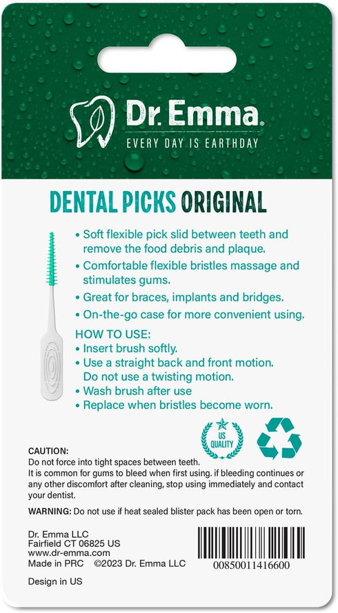 Original Dental Picks Mint, Soft Rubberized Tooth Picks, Easy to Use, 100Ct/Pack, 2 Packs (200Ct Total)