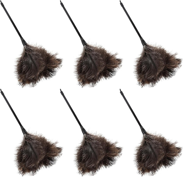 Natural Ostrich Feather Duster, 14.9 Inch Fluffy Mini Dusters, 6 PCS for Cleaning