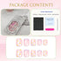 Square Press on Nails Short Cute Purple French Tip False Nails with White Flower Designs - 24 Pcs