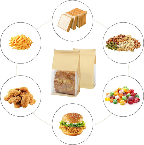 Zalaxt 50 Pack Bread,3 Bread Bags for Homemade Sizes (Small,Medium,Large)-Reusable Butter Bags for Bread Storage,Clear