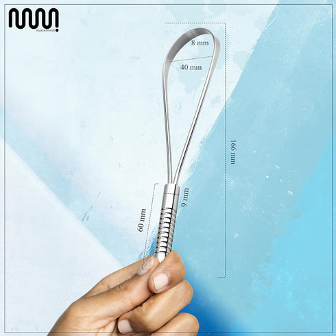 MasterMedi Tongue Scraper for Adults, 100% Stainless Steel Tongue Cleaner, Easy to Use, Pack of 2