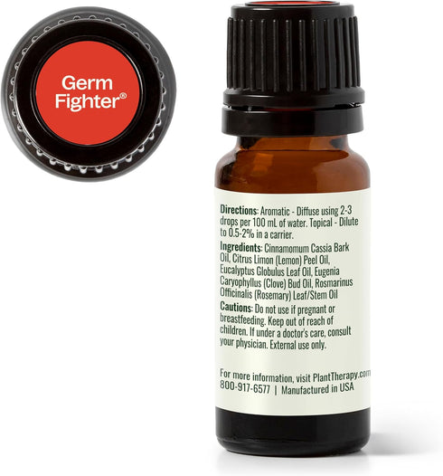 Plant Therapy Germ Fighter Essential Oil Blend - 10 mL (1/3 oz) - Pure, Natural Aromatherapy