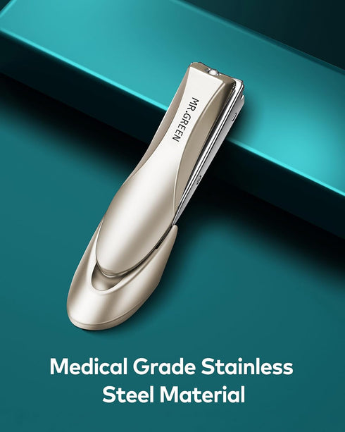 Nail Clippers with Catcher, Professional Stainless Steel Fingernail and Toenail Clipper Set