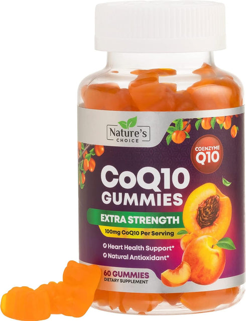 CoQ10 100mg Gummies, 60 Gummies | 3X Better Absorption Antioxidant for Heart Health Support & Energy Production