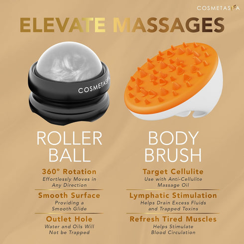 Set Cosmetasa Body Massage Oil Therapy Kit Arnica & Lavender Oil for Relaxation and Sore Muscles Includes