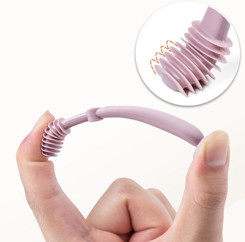 Moonkie Baby Finger Toothbrush Kit, 3 Pcs Oral Cleaner for 3 Months + (Blush/Pale Mauve/Blush)