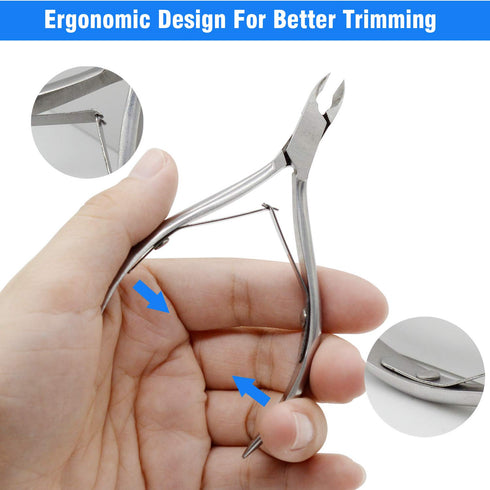 Professional Stainless Steel Cuticle Trimmer Nippers - Cuticle Cutter Remover for Pedicure & Manicure Tools