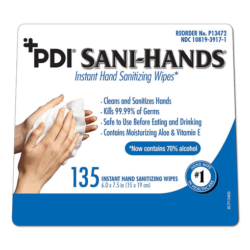 SaniHands ALC Antimicrobial Alcohol Gel Hand Wipe, 135 Per Canister