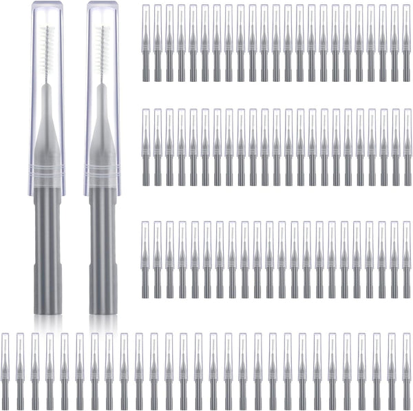 Patelai 100 Braces Brushes for Cleaner Interdental Brush, Dental Flossing Head Oral Hygiene Tool (Gray)