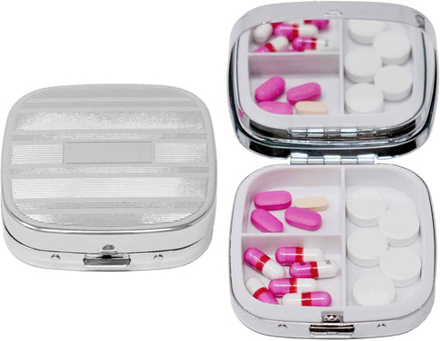 Stephanie Imports Personal Pill Organizers, Set of 2 Square-Shaped Pill Box with