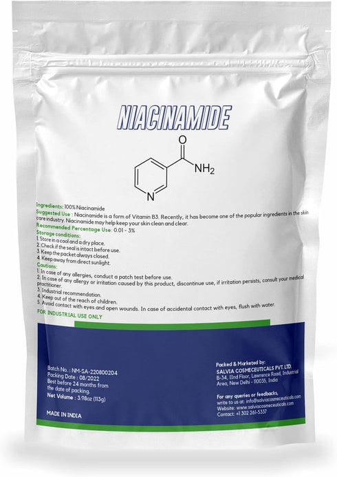 Niacinamide -3.9oz Pure Niacinamide Powder, Niacinamide Powder Cosmetic Grade, DIY Niacinamide Powder for Serum & Cream