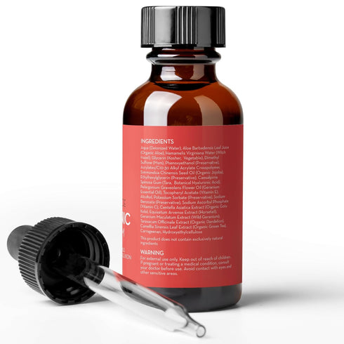 Pure Body Naturals Hyaluronic Acid Serum for Face - Non-Greasy, Age Defying, with Vitamins C & E