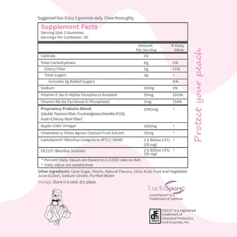 Gummies DE111, B6 60 Count (30 Balancing Act - Balanced Babe Womens Probiotic with Prebiotic, Apple Cider Vinegar