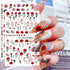 Flower Nail Art Stickers Decals 6 Sheets, Spring Rose 3D Self-Adhesive Nail Stickers for Women