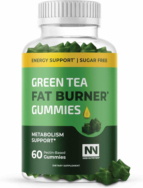 Green Tea Fat Burner Gummies for Weight Loss, Metabolism Boost & Appetite Suppressant with Green Coffee Bean Extract