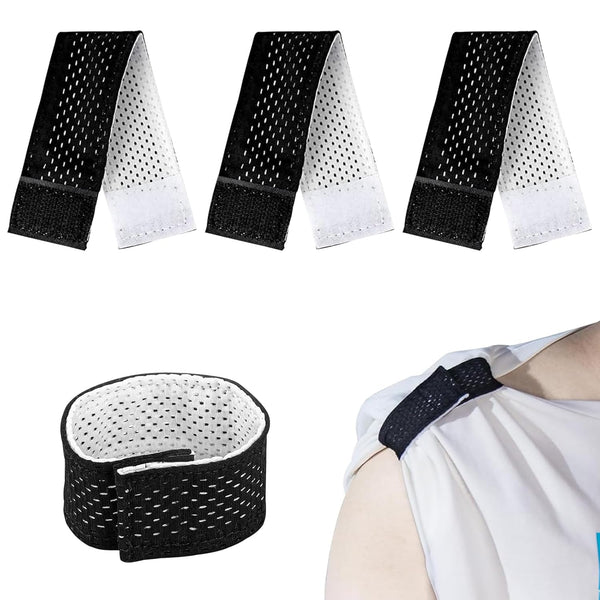 4 PCS Softball Sleeve Ties, Jersey Sleeve Bands with Hook and Loop Fasteners for Shirts (4PCS Black)