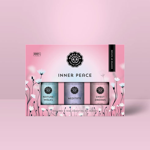Set Inner Peace Essential Oil | Calming Blends for Relaxation | Nature Walk, Meditate, & Sweet Dreams Blends | Perfect