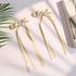 VOBOBE 2PCS Hair Bows for Women and Girls, Gold Tassel Ribbon Bowknot Hair Clips Barrettes