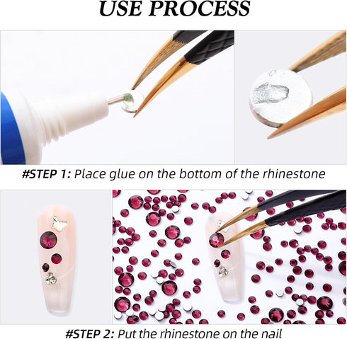Purple Flatback Rhinestones, Glass Rhinestones for Nail Art and Craft, Loose Crystal Gemstones (SS20, 2880pcs,