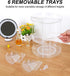 Rotating Makeup Organizer, 360 Spinning Skincare Storage Case with Brush Holder for Vanity Bathroom - Large