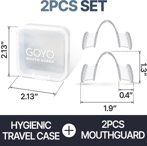 Mouth Guard for Grinding Teeth, Sleep Night Guard, Teeth Bruxism Protection, 2 Set with Travel Case