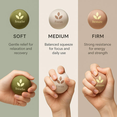 MellowMinds 3-Pack 3 Set Stress Balls for Adults Therapy & Sensory Balls for Stress Relief, Lycra + TPR, Anxiety