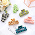 Whaline 6 Pack Checkered Hair Claw Clips - Strong Hold Rectangle Multicolored Plaid Non-Slip Hair Clips