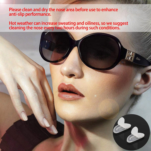 Eyeglass Nose Pads - Adhesive Anti-Slip Soft Silicone Nose Pad Cushion for Glasses, 12 Pairs, Clear